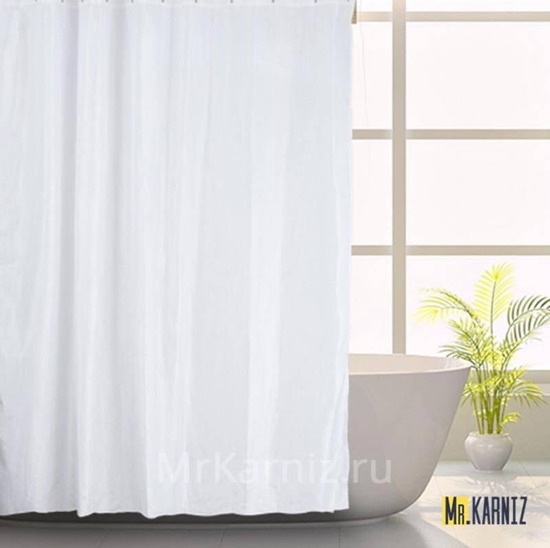 Штора для ванной Двухслойная Органза белая Штора для ванной Двухслойная Органза белая